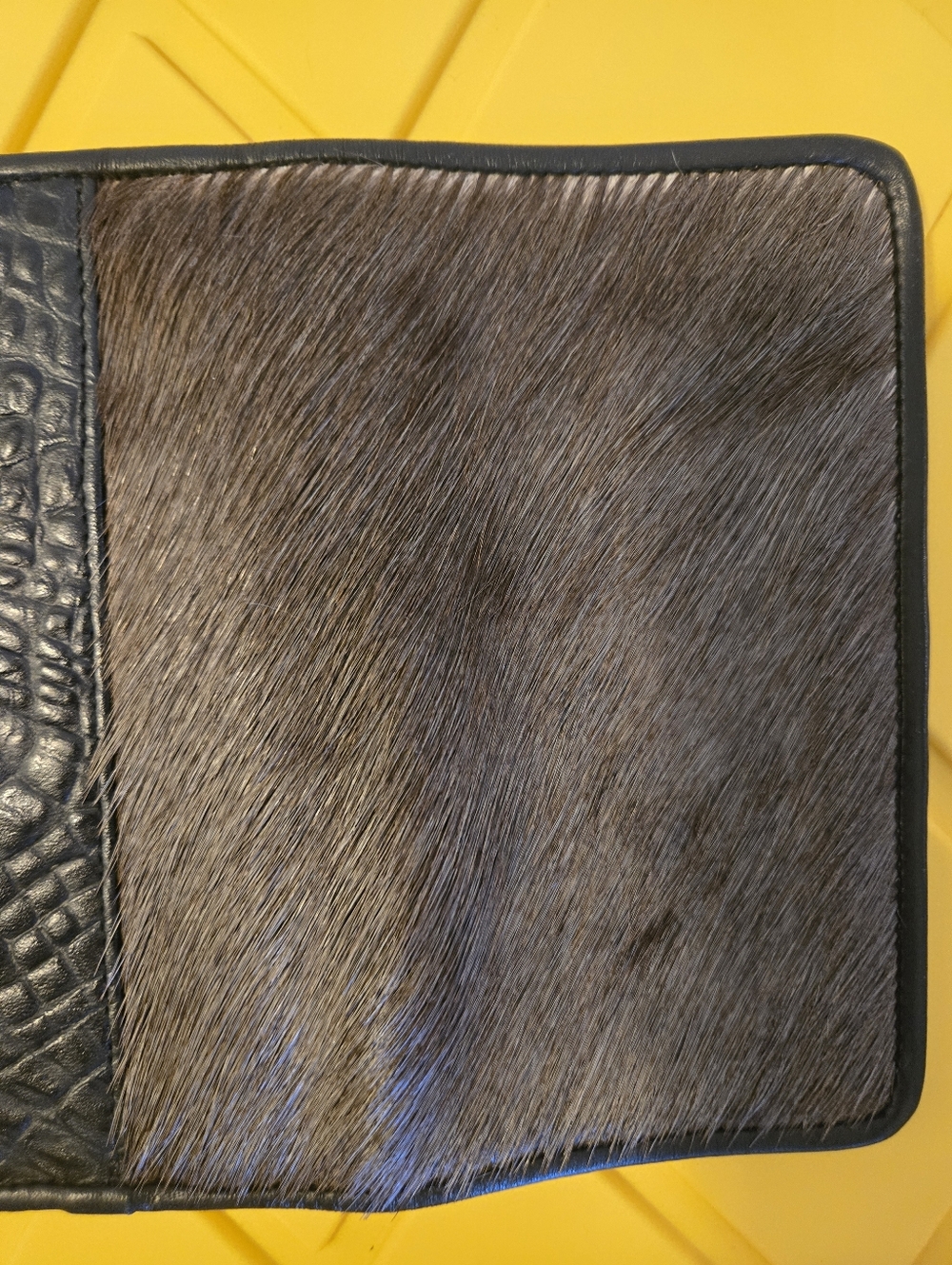 Juan Antonio Luxury Trifold Wallet | Croc-Embossed Leather & Hair-on-Hide | USA - Picture 4 of 12